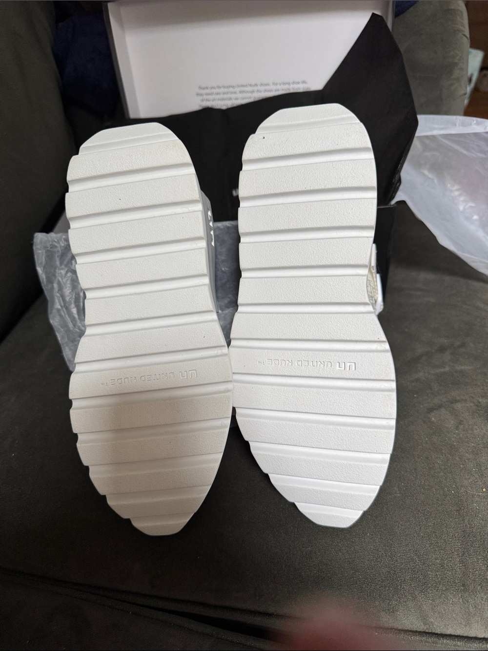 United Nude Off-White Textured Platform Sneakers - Picture 5 of 8